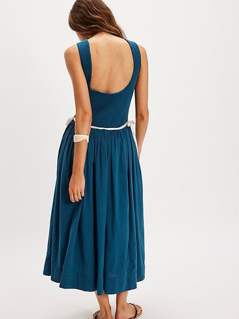 NWOT Free People Nightingale Seersucker Midi Dress